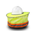 Sunshield de sécurité à pleine extrémité orange de bonne qualité de HI VIZ, parasol frais de cou de maille de polyester 100% pour des casques avec des bandes réfléchissantes
